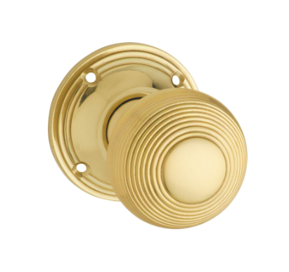 Reeded Mortice Knob - Round Rose