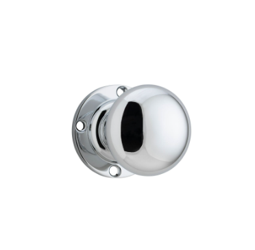Victorian Knob – Round Rose - Chrome Plated