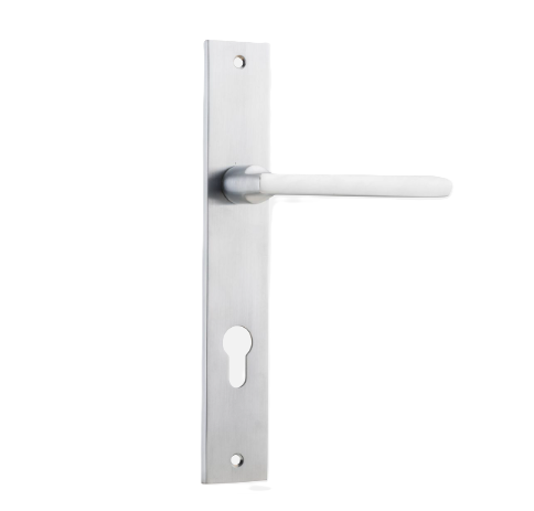 Baltimore Lever - Rectangular Backplate - Euro85 - Satin Chrome