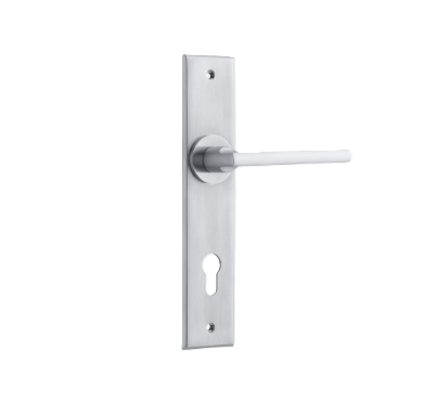 Baltimore Lever - Chamfered Backplate - Euro85 - Brushed Chrome