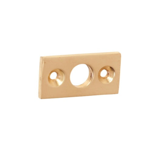 Barrel Bolt 9mm Flat Plate Keeper - Polished Brass