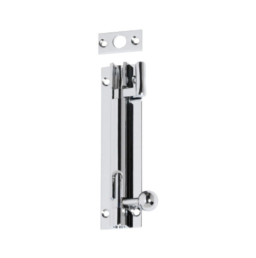 Barrel Bolt – Offset L100mm - Chrome Plated