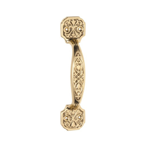 Ornate Pull Handle – H170xW38xP32mm - Polished Brass