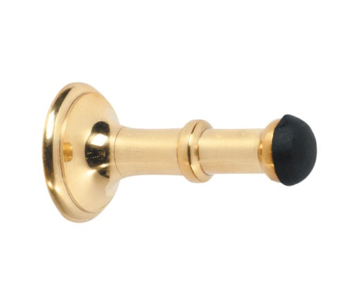 Small Concealed Fix Door Stop - 80mm - Polished Brass