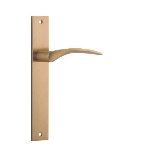 Oxford Lever - Rectangular Backplate - Brushed Brass