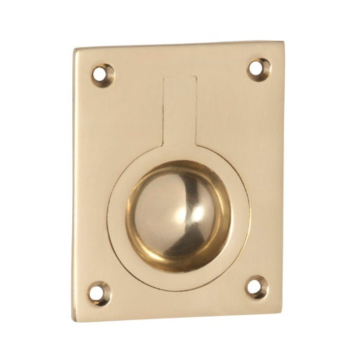 Ring Flush Pull - 50x63mm - Polished Brass