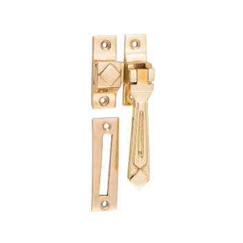 Deco Casement Fastener - Polished Brass