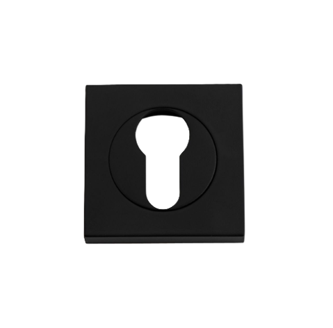 Euro Escutcheons - Square - Matt Black