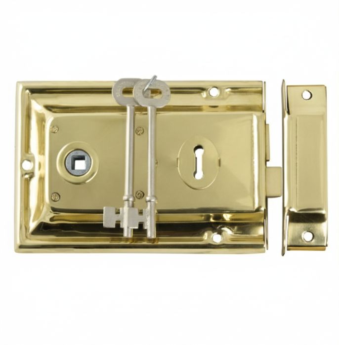 Rim Lock - Polished Brass