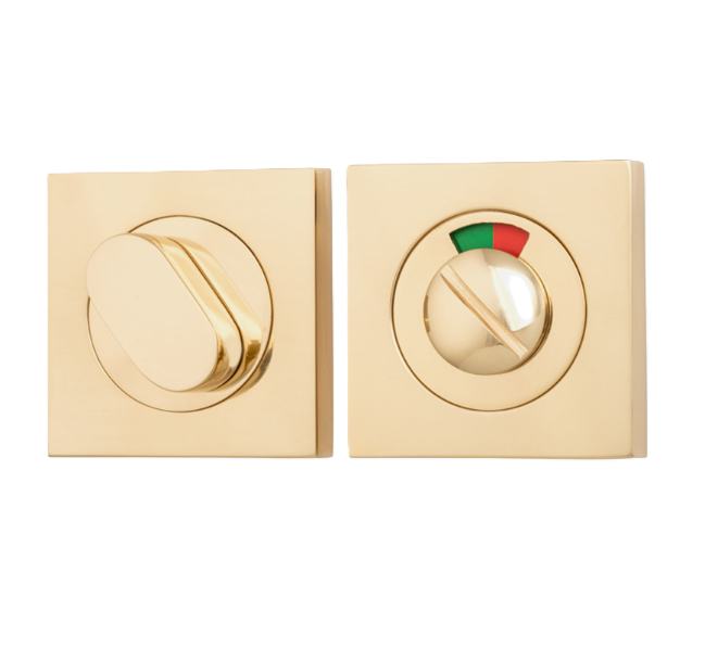 Privacy Turn With Indicator - Square - Polished Brass