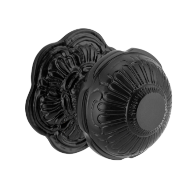 Ornate Centre Door Knob - Matt Black