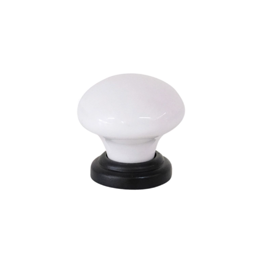 Porcelain Cupboard Knob – D38xP36mm - Matt Black