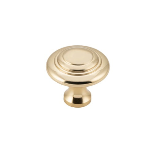 Domed Cupboard Knob - D32xP29mm - Unlacquered Polished Brass