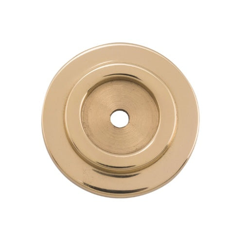 Cupboard Knob Backplate – D25mm - Unlacquered Polished Brass