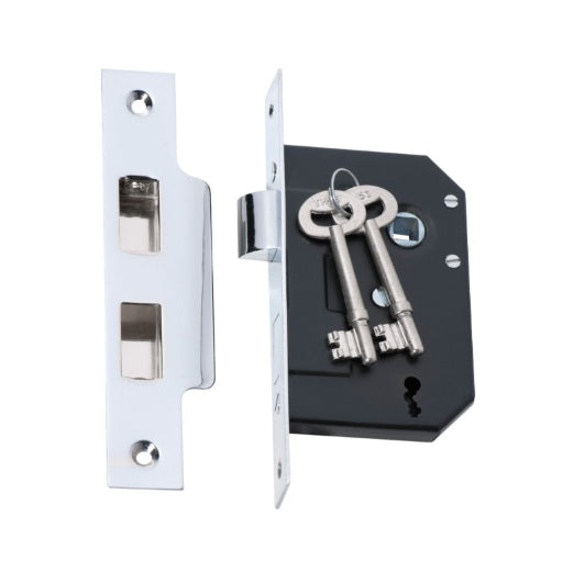 3 Lever Mortice Lock – Backset 44mm - Chrome Plated