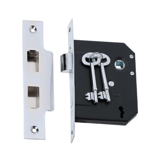 3 Lever Mortice Lock – Backset 57mm - Chrome Plated