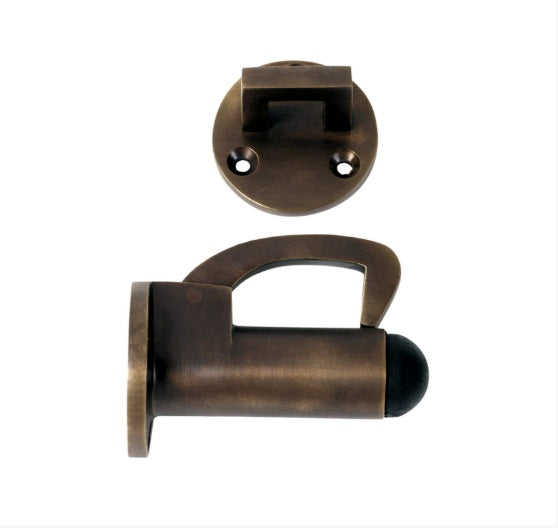 Hook Door Stop - 67mm - Antique Brass