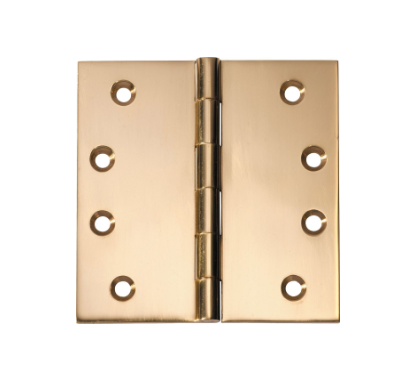 Fixed Pin Hinge – H100xW100mm - Polished Brass