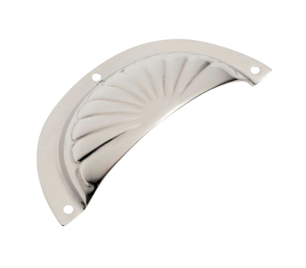 Fluted Drawer Pull - Sheet Brass - Polished Nickel