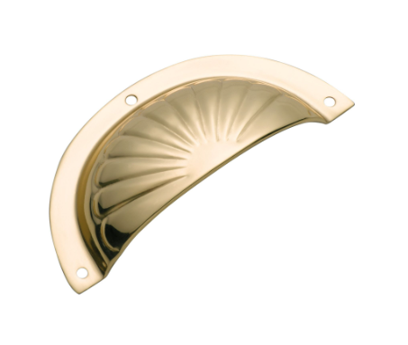 Fluted Drawer Pull - Sheet Brass - Polished Brass