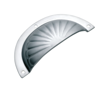 Fluted Drawer Pull - Sheet Brass - Chrome Plated