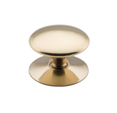 Victorian Cupboard Knob – D38xP29mm - Polished Brass