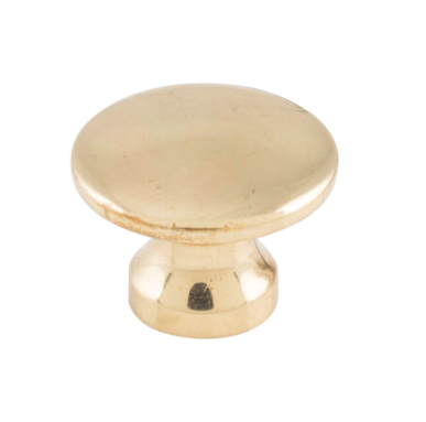 Curved Cupboard Knob – D16xP12mm - Polished Brass