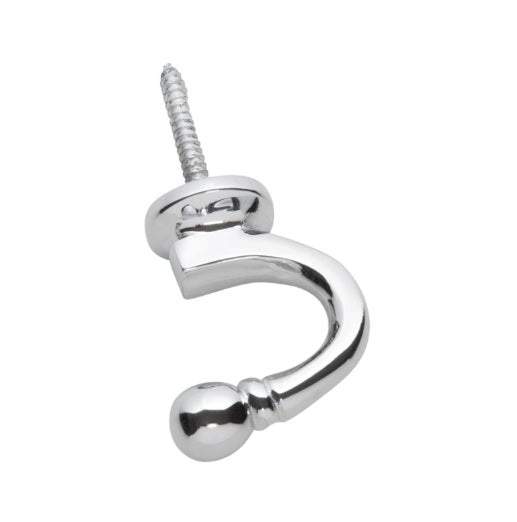 Standard Curtain Tie Back Hooks - Chrome Plated