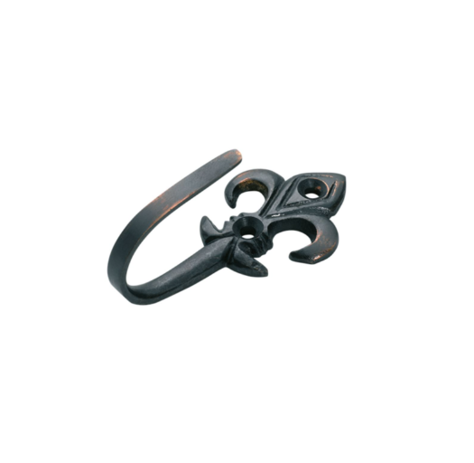 Fleur-de-lis Curtain Tie Back Hooks - Antique Copper