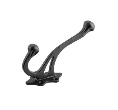 Victorian Hat & Coat Hooks - Matt Black - Iron