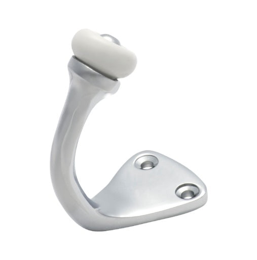 Porcelain Tip Robe Hooks - Chrome Plated