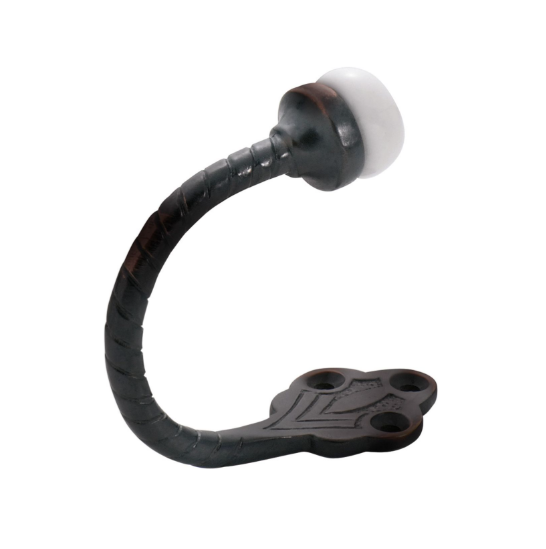 Porcelain Tip Rope Robe Hooks - Antique Copper
