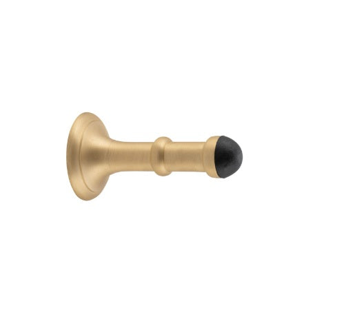 Small Concealed Fix Door Stop - 80mm - Satin Brass
