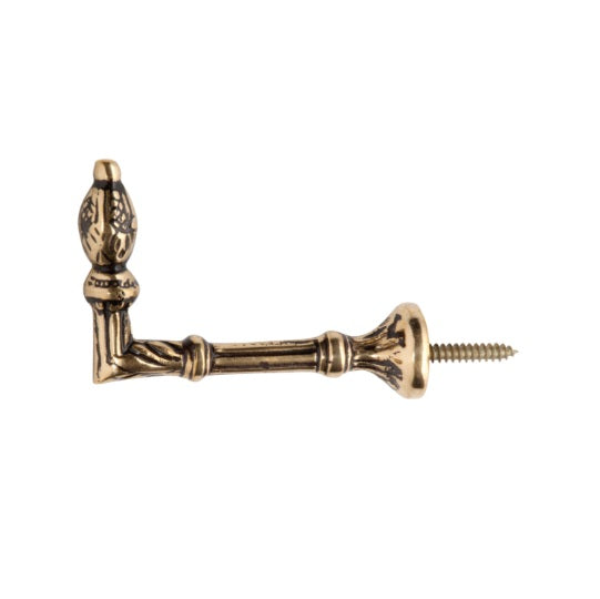Curtain Tie Back Hook Brass - 70mm