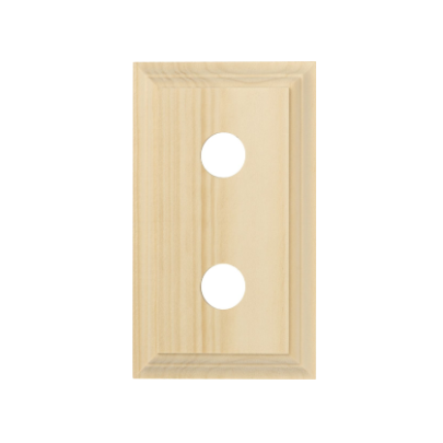 Double Switch & Socket Wood Blocks – Classic Profile - Pine