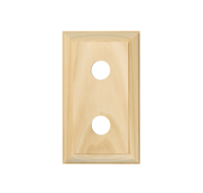 Double Switch & Socket Wood Blocks – Traditional Profile - Pine