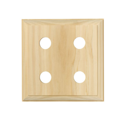 Quad Switch & Socket Wood Blocks – Traditional Profile - Pine