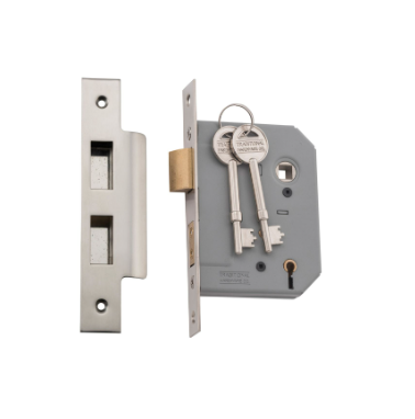 5 Lever Mortice Lock – Backset 46mm - Satin Nickel