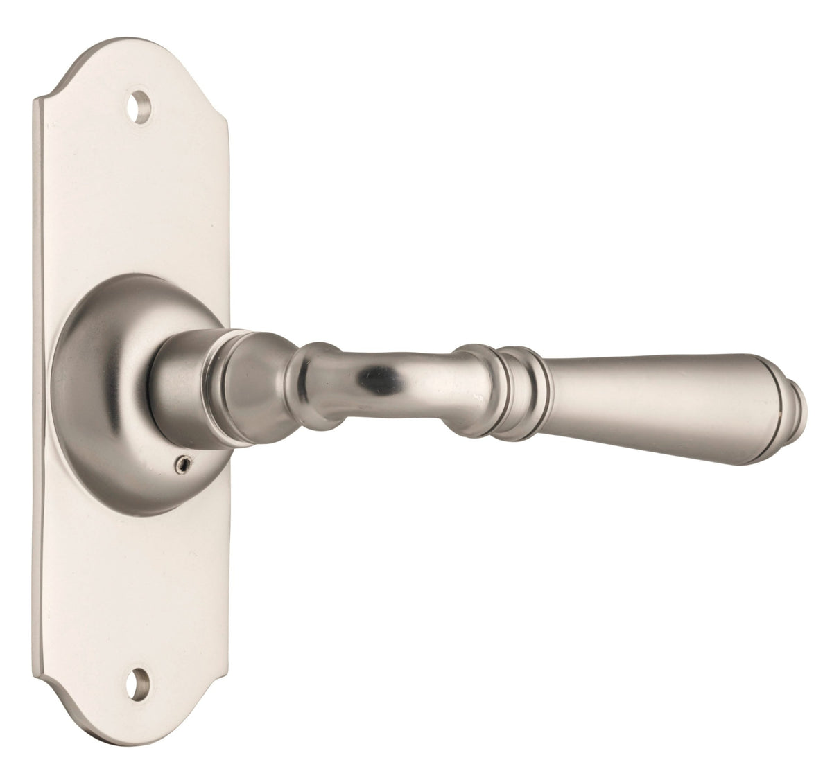Reims Lever – Short Backplate - Satin Nickel