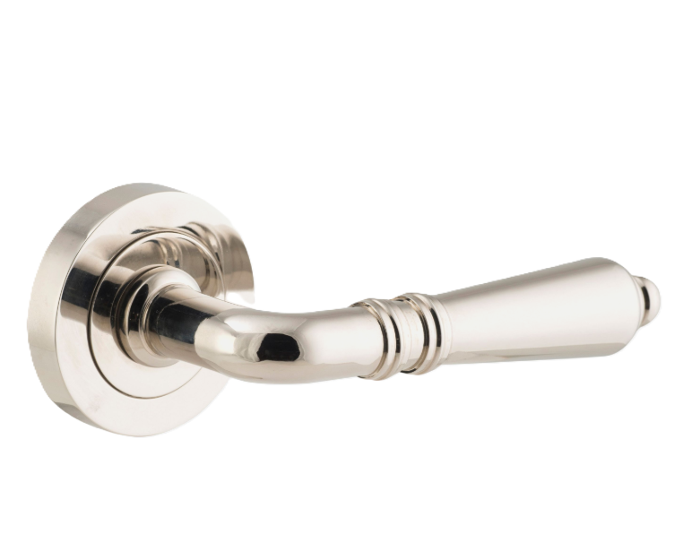 Sarlat Lever - Round Rose - Polished Nickel