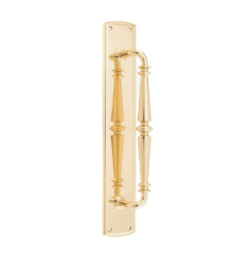 Sarlat Pull Handle on Backplate - Polished Brass