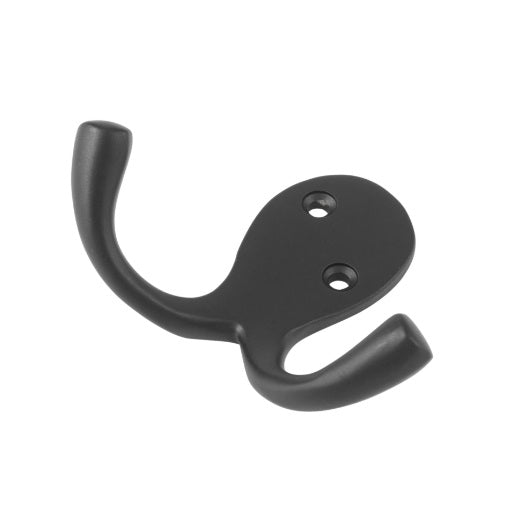 Double Robe Hooks - Matt Black