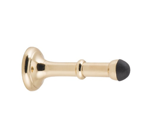 Large Concealed Fix Door Stop - 100mm - Polished Brass