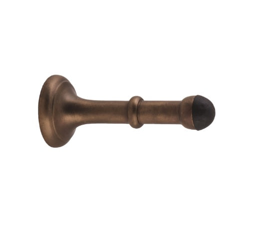 Large Concealed Fix Door Stop - 100mm - Antique Brass