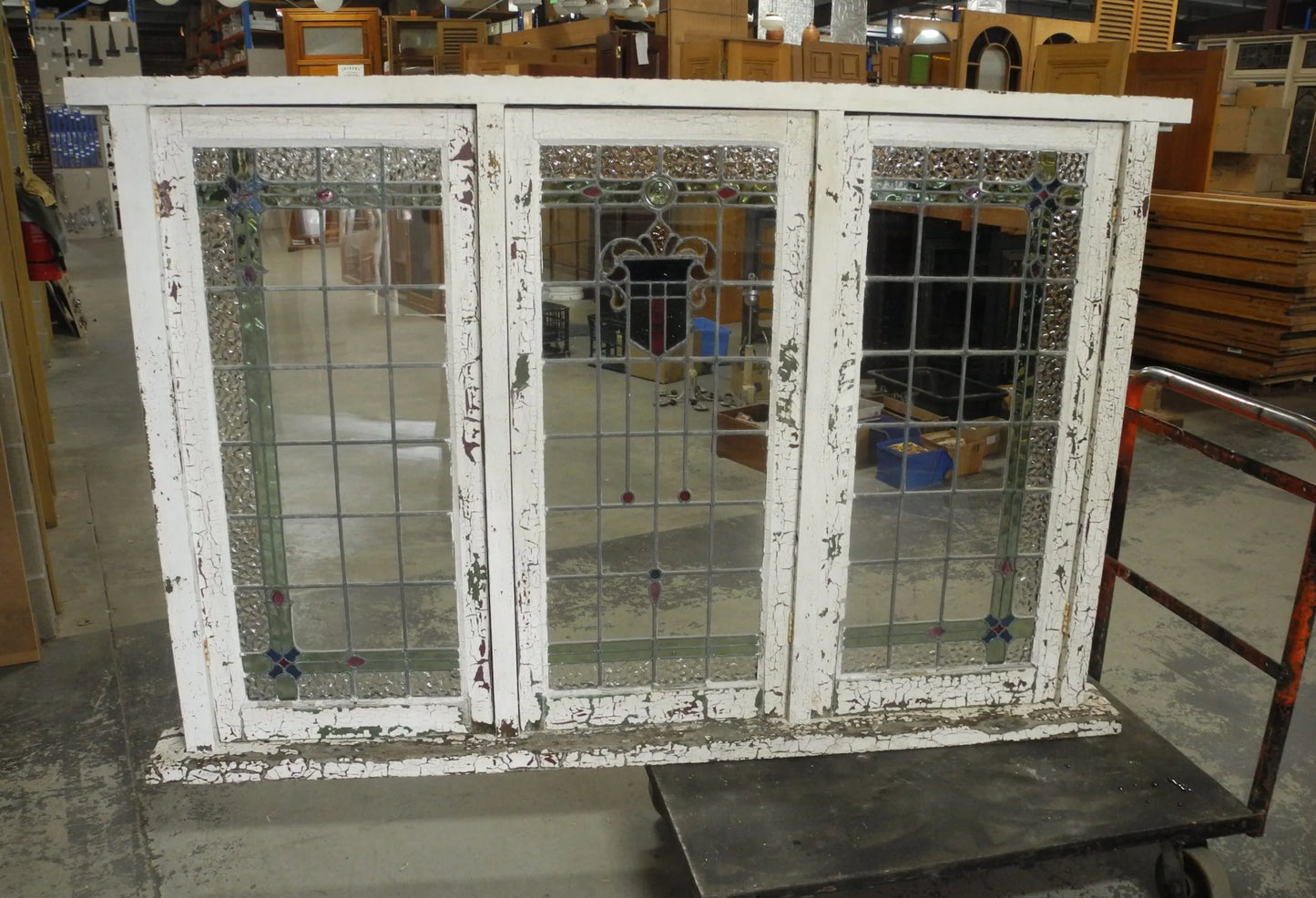 Triple Casement Leadlight Window
