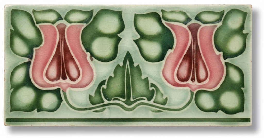2 Pink Flowers, Green Background