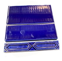 H & E Victorian Blue glazed fireplace tile in Sydney