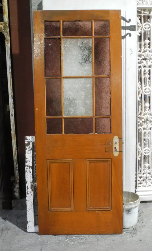 Gallery Door with Flannel Flower Glass Door - Second Hand Vintage Salvage Sydney