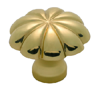 New Fluted Cupboard Knob - Polished Brass - Brand New Tile