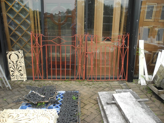 Pair Original Heavy Iron Driveway Gates - Original Vintage Salvage Tile